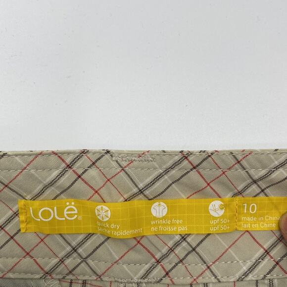 LOLE Khaki Plaid Roll Bermuda Outdoor Active Golf Shorts 10 - Picture 4 of 6